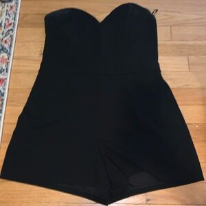 Black strapless romper from Express